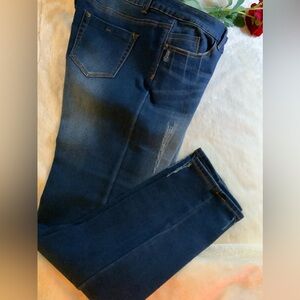 Angel Kiss Women's Straight Leg Jeans - Dark Blue